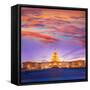 Capitol Building Washington DC Sunset at US Congress USA-holbox-Framed Stretched Canvas