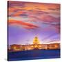 Capitol Building Washington DC Sunset at US Congress USA-holbox-Stretched Canvas