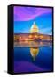 Capitol Building Washington DC Sunset at US Congress USA-holbox-Framed Stretched Canvas