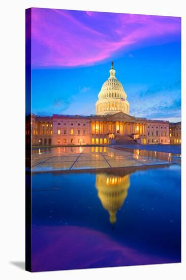 Capitol Building Washington DC Sunset at US Congress USA-holbox-Stretched Canvas