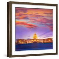 Capitol Building Washington DC Sunset at US Congress USA-holbox-Framed Photographic Print