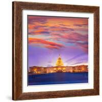 Capitol Building Washington DC Sunset at US Congress USA-holbox-Framed Photographic Print