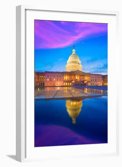 Capitol Building Washington DC Sunset at US Congress USA-holbox-Framed Photographic Print