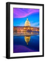 Capitol Building Washington DC Sunset at US Congress USA-holbox-Framed Photographic Print