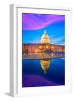 Capitol Building Washington DC Sunset at US Congress USA-holbox-Framed Photographic Print