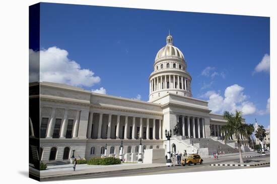 Capitol Building with Classic Old Car, Old Town, Havana, Cuba-Richard Maschmeyer-Stretched Canvas