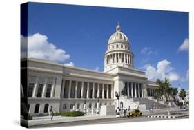 Capitol Building with Classic Old Car, Old Town, Havana, Cuba-Richard Maschmeyer-Stretched Canvas