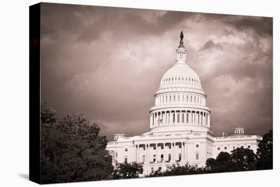 Capitol Building with Dramatic Cloudy Sky - Washington Dc, United States-Orhan-Stretched Canvas