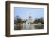 Capitol Building with Reflection in Lake in Washington DC-Songquan Deng-Framed Photographic Print