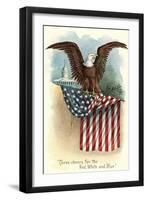 Capitol, Eagle and Flag-null-Framed Art Print