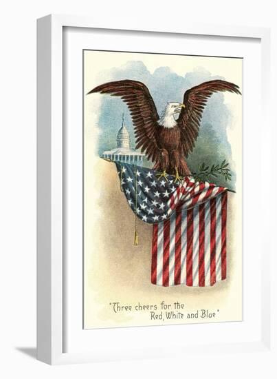 Capitol, Eagle and Flag-null-Framed Art Print