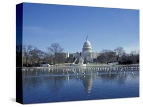 Capitol from across Capitol Reflecting Pool, Washington DC, USA-Michele Molinari-Stretched Canvas