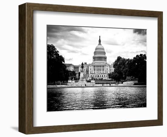 Capitol Reflecting Pool and the Capitol Building, US Congress, Washington D.C, White Frame-Philippe Hugonnard-Framed Art Print