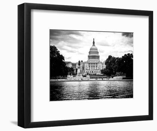 Capitol Reflecting Pool and the Capitol Building, US Congress, Washington D.C, White Frame-Philippe Hugonnard-Framed Art Print