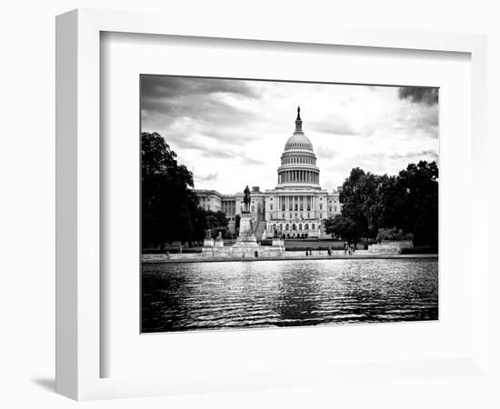 Capitol Reflecting Pool and the Capitol Building, US Congress, Washington D.C, White Frame-Philippe Hugonnard-Framed Art Print