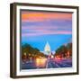 Capitol Sunset Pennsylvania Avenue Congress Washington DC USA-holbox-Framed Photographic Print