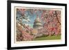 Capitol Through Cherry Blossoms-null-Framed Premium Giclee Print