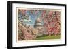 Capitol Through Cherry Blossoms-null-Framed Art Print