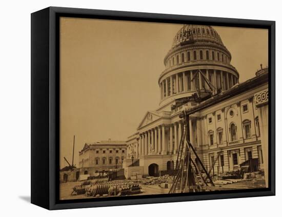 Capitol under Construction, Washington, D.C., c.1863-Andrew J^ Johnson-Framed Stretched Canvas