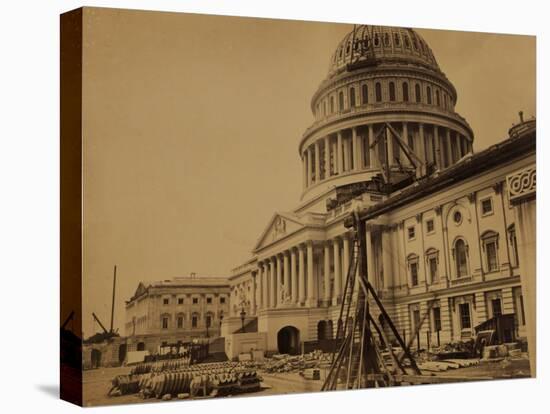 Capitol under Construction, Washington, D.C., c.1863-Andrew J^ Johnson-Stretched Canvas