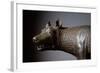 Capitoline Wolf (Detail of the Head) - Bronze Sculpture, 450-430 BC-Etruscan-Framed Giclee Print