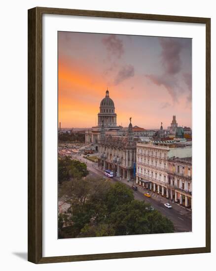 Capitolio, Gran Teatro and Inglaterra Hotel, Havana, Cuba-Jon Arnold-Framed Photographic Print