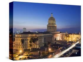 Capitolio Nacional Illuminated at Night, Central Havana, Cuba, West Indies, Caribbean-Christian Kober-Stretched Canvas