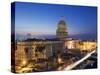 Capitolio Nacional Illuminated at Night, Central Havana, Cuba, West Indies, Caribbean-Christian Kober-Stretched Canvas