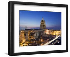 Capitolio Nacional Illuminated at Night, Central Havana, Cuba, West Indies, Caribbean-Christian Kober-Framed Photographic Print