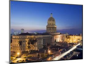 Capitolio Nacional Illuminated at Night, Central Havana, Cuba, West Indies, Caribbean-Christian Kober-Mounted Photographic Print