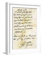 Capitulation Document from Lord Cornwallis to General Washington at Yorktown, c.1781-null-Framed Giclee Print