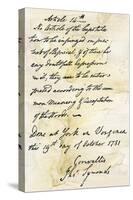 Capitulation Document from Lord Cornwallis to General Washington at Yorktown, c.1781-null-Stretched Canvas
