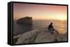 Capo Caccia and Cala Inferno at Sunset, Provinz Nurra, Sardinia, Italy, Mediterranean, Europe-Markus Lange-Framed Stretched Canvas