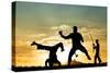 Capoeira At Sunset-sognolucido-Stretched Canvas