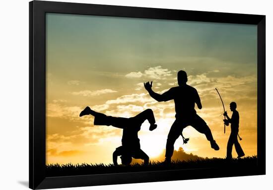 Capoeira At Sunset-sognolucido-Framed Photographic Print