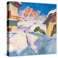 Capolago in Winter with a View of Piz Lagrev, 1928-Giovanni Giacometti-Stretched Canvas