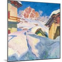 Capolago in Winter with a View of Piz Lagrev, 1928-Giovanni Giacometti-Mounted Giclee Print