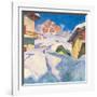 Capolago in Winter with a View of Piz Lagrev, 1928-Giovanni Giacometti-Framed Giclee Print