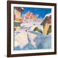 Capolago in Winter with a View of Piz Lagrev, 1928-Giovanni Giacometti-Framed Giclee Print