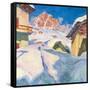Capolago in Winter with a View of Piz Lagrev, 1928-Giovanni Giacometti-Framed Stretched Canvas