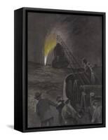 Capping a Burning Oil Well, Texas-Paul Frenzeny-Framed Stretched Canvas