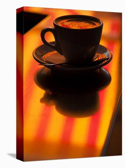 Cappuccino Reflection, Lugano, Ticino Canton, Switzerland-Walter Bibikow-Stretched Canvas