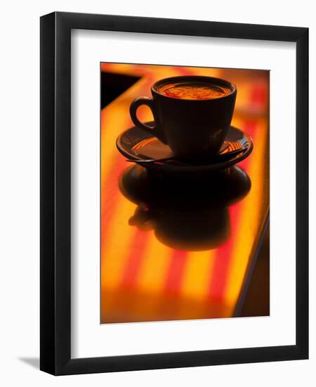 Cappuccino Reflection, Lugano, Ticino Canton, Switzerland-Walter Bibikow-Framed Premium Photographic Print