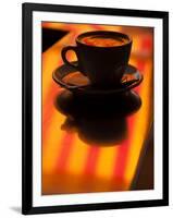 Cappuccino Reflection, Lugano, Ticino Canton, Switzerland-Walter Bibikow-Framed Photographic Print