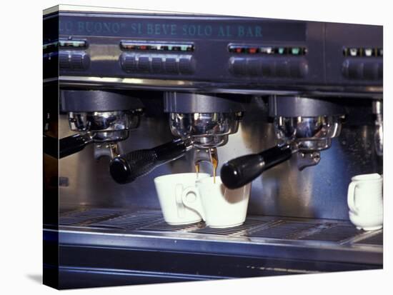 Cappucino Machine and Cups, Rome, Italy-Merrill Images-Stretched Canvas