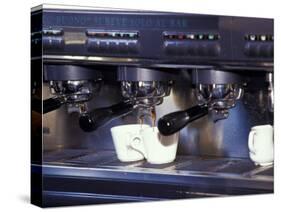 Cappucino Machine and Cups, Rome, Italy-Merrill Images-Stretched Canvas
