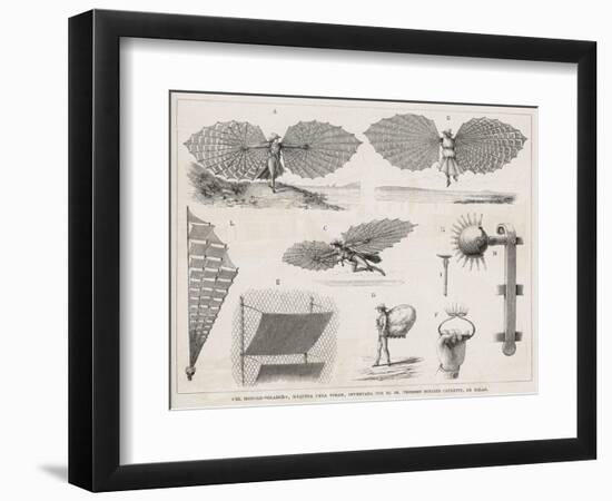 Capretti's "Flying-Man" Project Milano Italy-null-Framed Art Print