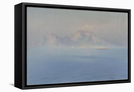 Capri, côte escarpée vue de la mer-Henry Brokman-Framed Stretched Canvas