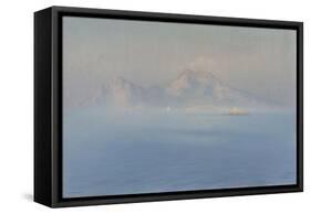 Capri, côte escarpée vue de la mer-Henry Brokman-Framed Stretched Canvas