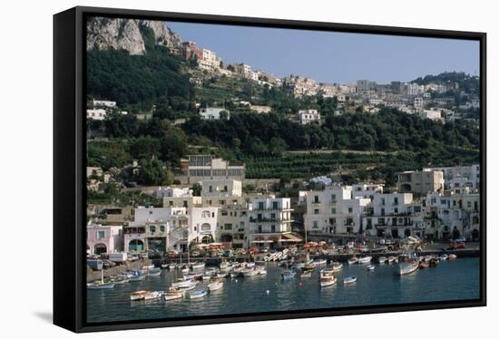 Capri Harbor-Vittoriano Rastelli-Framed Stretched Canvas
